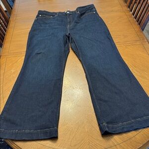 NWOT SPANX ReDefine Flare Jean Dark Indigo Wide Leg Plus Size 24 32” Inseam Flaw
